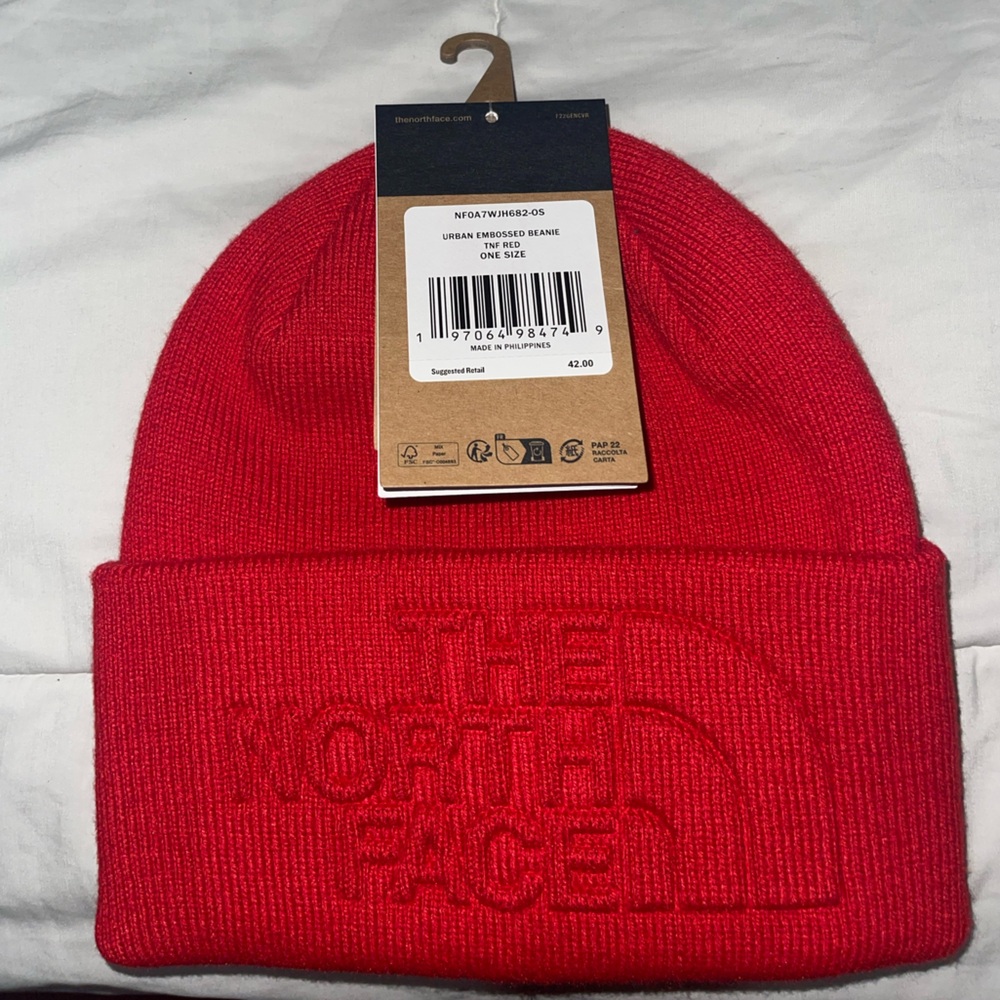 The North Face Red Beanie